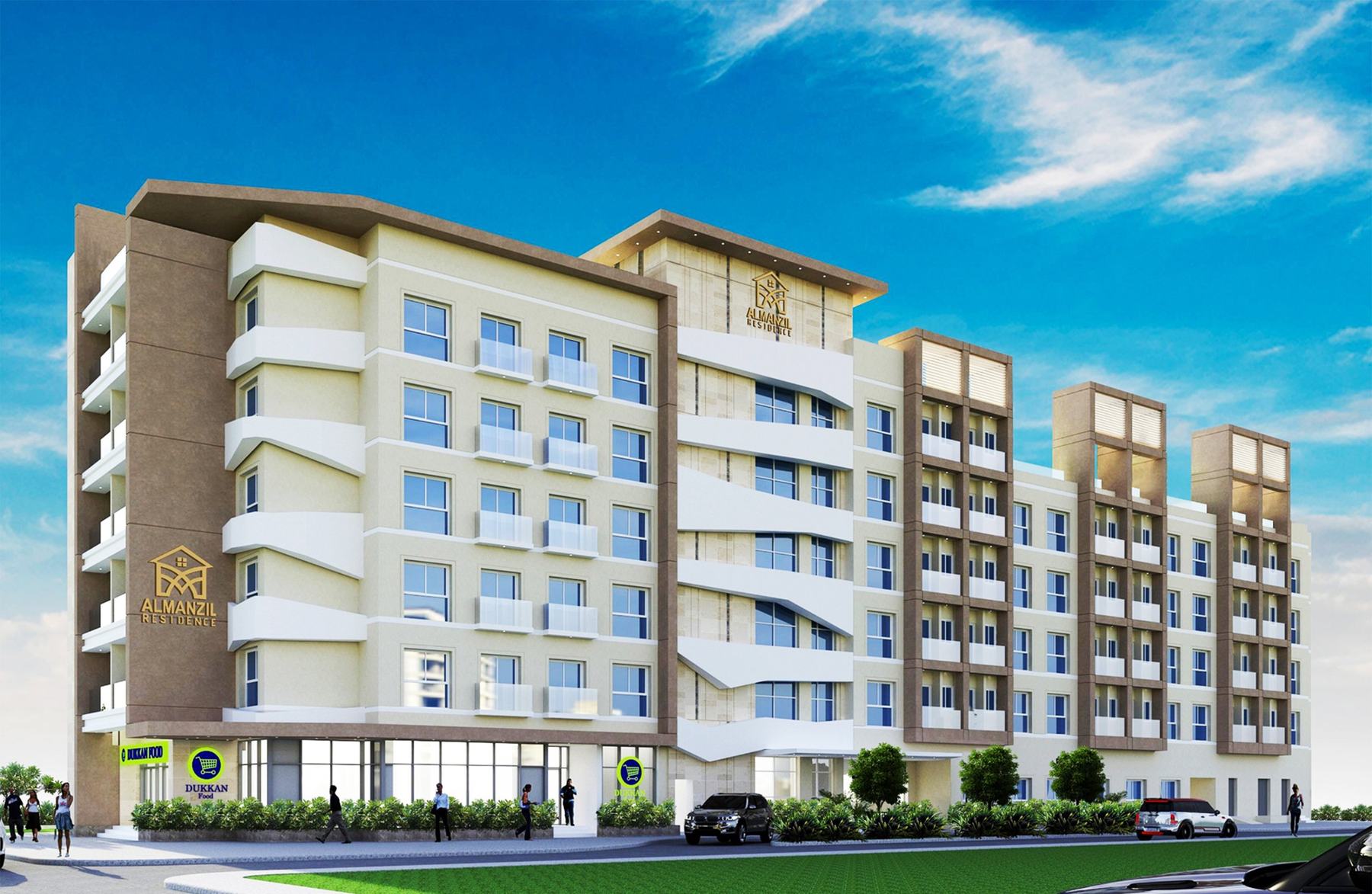 Exterior of Almanzil Residence in Bin Omran, Doha